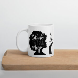 Melanin Glow Mug – White Glossy Ceramic